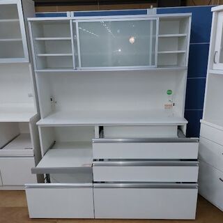 愛品倶楽部柏店】 エスエークラフト 2枚スライド扉キッチンボード 白 