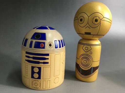 ⭕⭕⭕PN2/36　スターウォーズ　創作こけし　卯三郎こけし　C-3PO R2-D2　STARWARS　ディズニー　スピルバーグ　映画⭕⭕⭕