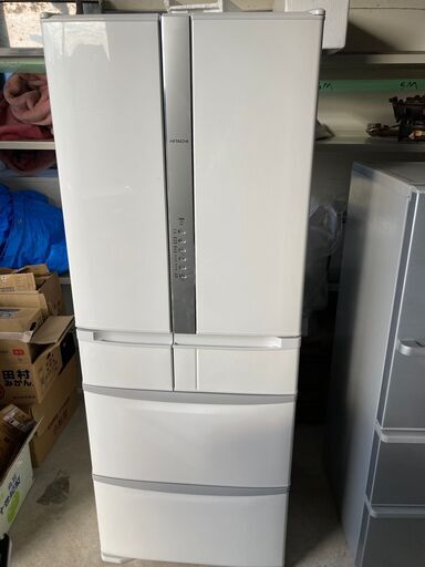 日立 HITACHI 冷凍冷蔵庫 6ドア 475L フレンチドア(観音開き) 自動製氷 脱臭 節電モード R-F48M3 2018年製