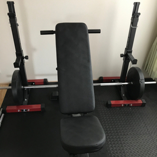 ベンチプレスセット（バー、ウェイト付き）