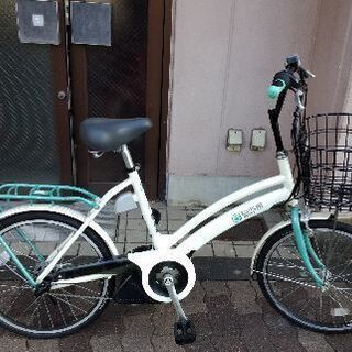 (本体のみ)e-bike 20吋 電動アシスト自転車 アルミ/ホワイトｘグリーン