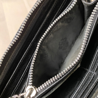 CHROME HEARTS クロムハーツ 財布　REC F ジップ #2 ブラックレザー プレーン ウォレット