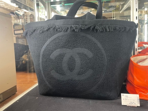 CHANEL パイル地トートバッグ　程度B ポーチ・タオル付　A56112