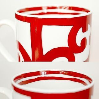 札幌 引き取り ☆ 未使用 美品 ☆ HERMES/エルメス マグ ガダルキヴィール P011031P 300ml オブジェ ポーセリン ホワイト レッド シングル 札幌 引き取り ☆ 未使用 美品 ☆ HERMES/エルメス マグ