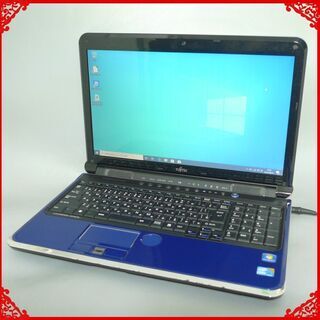 青色 ノートパソコン 中古良品 15.6型ワイド 富士通 AH700/5B Core i5 
