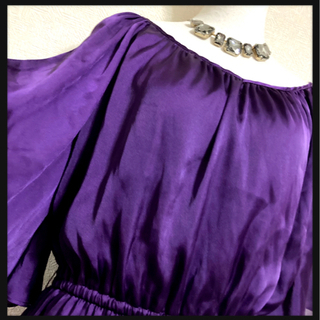 ご購入者様決定꒰CECIL Mc BEE꒱ドルマンスリーブ チュニック 紫無地  LサイズOK ご購入者様決定꒰CECIL Mc BEE꒱ドルマンスリーブ チュニック 紫無地 L