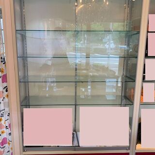店舗用 ガラスケース ショーケース 陳列棚 LED照明付 強化ガラス５ ...