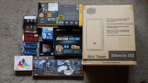 microATX インテル Intel Core i3-4160 NVIDIA 750Ti 24GB メモリ Elecom VRグラス Logicool キーボード