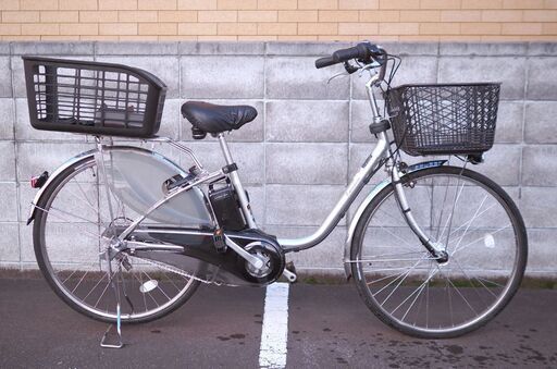 札幌 2015～16年モデル Panasonic/パナソニック ビビ PX 電動アシスト自転車 自転車店専売 BE-ELP632S 26インチ シルバー 4LEDランプ リアキャリアバスケット付