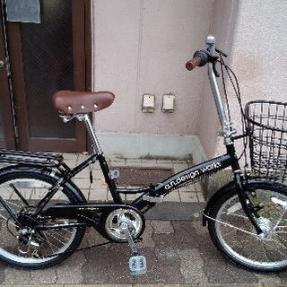 a.n.design-works 20吋折り畳み自転車 外装6段/LEDオート/ブラック