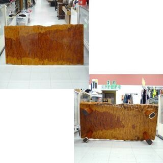 天然木 座卓 天板厚4cm 幅136×奥行71×高さ32cm 一枚板 玉杢 葡萄杢 鳥目杢 鶉杢 ローテーブル 苫小牧西店