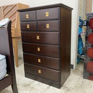 アンティーク感がお洒落なチェスト！【愛品館 江戸川店】斉藤家具工業 6段