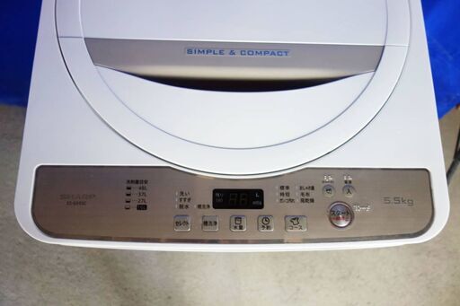 ✨激安HAPPYセール✨2017年式SHARP✨ES-G55SC-N5.5kg✨全自動洗濯機「ドルフィンパル」を採用/樹脂まるごと抗菌穴なし槽Y-0805-101✨