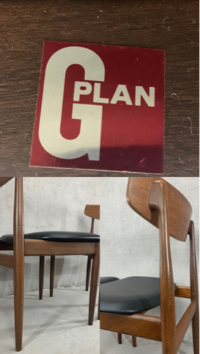 【値下げしました】G-PLAN ジープラン イス チェア 北欧 英国 ヴィンテージ 2脚セット 木製 ダイニング イギリス レトロ アンティーク ①