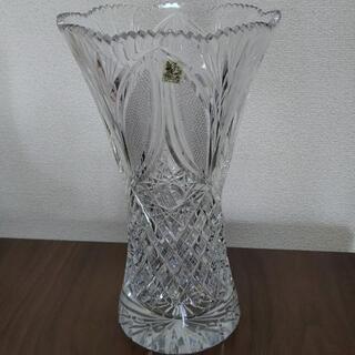 【ネット決済・配送可】花瓶 スロバキア製 クリスタル 24%Pbo