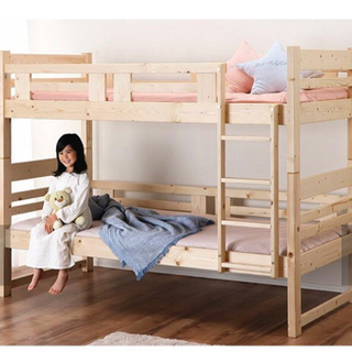 コンパクトサイズ木製2段ベッド