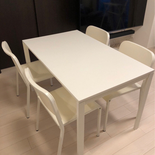 IKEA MELLTORP ダイニングテーブル チェア4脚セット...