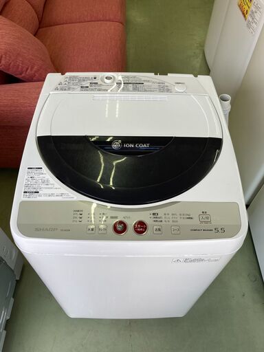 【リサイクルショップ　ピカソ　小松原】シャープ 全自動洗濯機 5.5kg  送風乾燥機能付き　2010年製　ES-GE55K★9653★