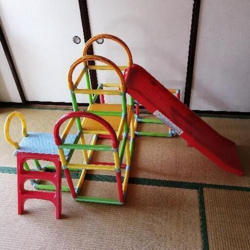 【期間限定！9,500→8,000にお値引きします♪】購入価格2万円 折りたたみ式すべり台 室内遊具 ロングスロープジム ワンワンとうーたん ジャングルジム