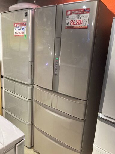 ☆中古 激安！！￥86,800！！参考価格￥215,000　＜店長おすすめ！＞HITACHI　日立　475㍑6ドア冷蔵庫　家電　2018年製　R-F48HG(T)型　【BBJ085】