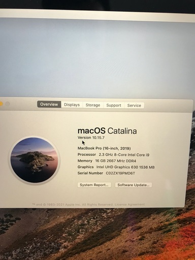 Apple MacBook Pro 16インチ,8コア,1TBSSD,16GB,スペースグレイ,USキー , Appleケア保証期間内
