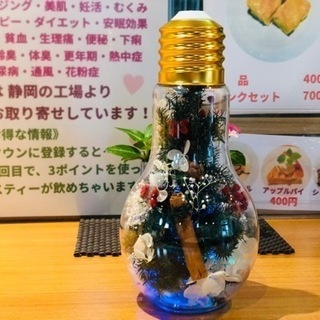 【江戸川区鹿骨】カフェさんで光るボトルフラワーでクリスマス - ワークショップ