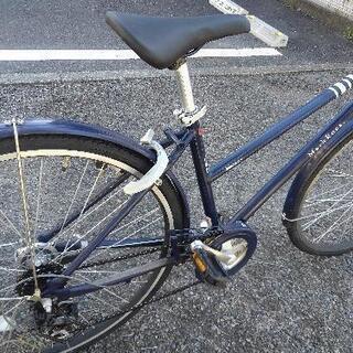 中古自転車１７１１　前後タイヤ新品！　ブリヂストン　マークローザ　M７７ST４　２７インチ　アルミフレーム　７段ギヤ　LEDオートライト