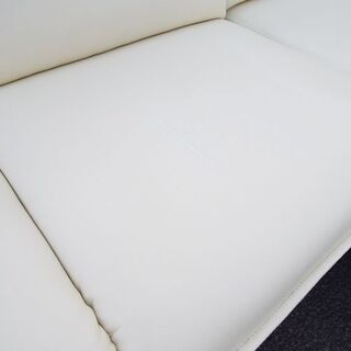 人気の定番!! スイートデコレーション 3人掛けカウチソファ レザー 白