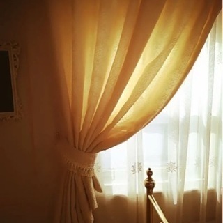 30万Dacao Rose柄オーダーカーテン２枚組150×200４窓set