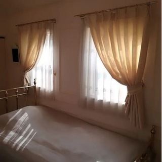 30万Dacao Rose柄オーダーカーテン２枚組150×200４窓set