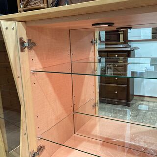 【愛品館市原店】照明付きガラスサイドボード【愛市IIF】