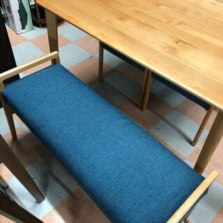 ニトリ ダイニングテーブル4点セット(アルナス DT 12080 LBR/イス×2