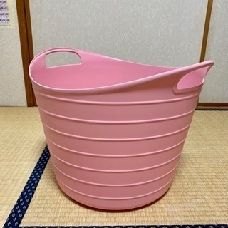 円筒・ピンク・大容量の多用途バスケット