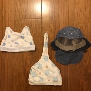 【新生児〜】帽子3点 42cm 綿100%