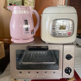 中古電気ケトル、トースター、炊飯器