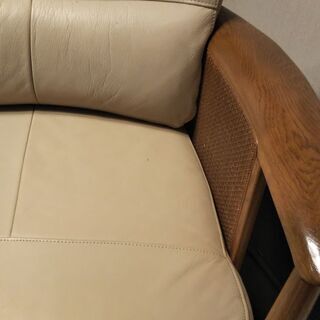 ★★美品★★カリモク★★Karimoku　総本革張り　3人掛けソファー
