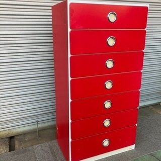 レトロポップ 昭和レトロ 丸型取っ手 タンス 収納家具 