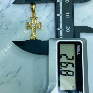 中古品】K18 ダイヤモンド付クロストップ 3.5g ［43］