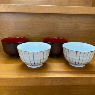 美品。茶碗2汁椀2