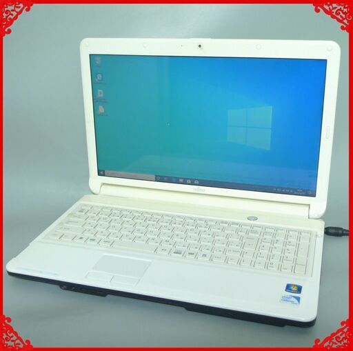 即使用可 中古良品 ノートパソコン 15型ワイド FUJITSU 富士通 AH42/EY Celeron 4GB 640G DVDRW 無線LAN webカメラ Windows10 Office