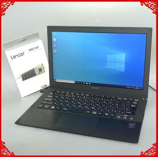 中古美品 軽量 薄型 ノートパソコン 新品爆速SSD フルHD 11.6型 SONY SVP112A16N 第4世代Core i3 4GB 無線 カメラ Windows10 Office