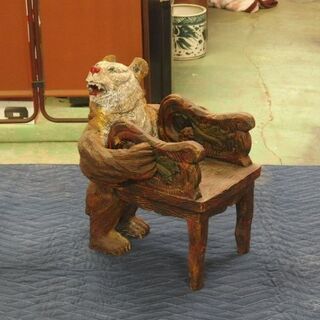 ■カントリ－家具■木彫 熊さん 飾り 置き台 現状品 販売致します♪