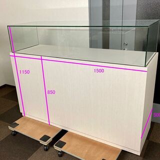 ガラス什器 店舗什器 W1500※引取限定※ - 売ります・あげます