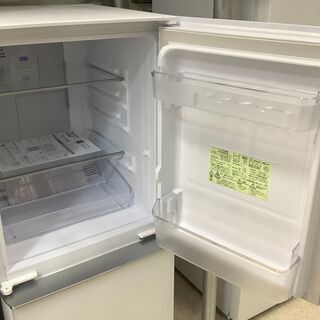 SHARP/シャープ 2ドア冷蔵庫 ガラスドア 137L SJ-G14E4-W 2017年製