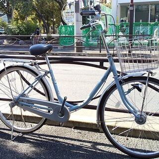 ◆整備済みリサイクル自転車・26ブリヂストン・LEDオートライト・水色