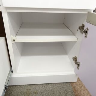 レンジボード 幅88.5㎝ 白 エナメル キッチンボード 食器棚 カップ 
