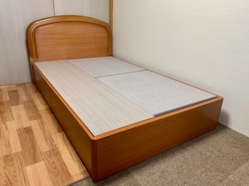 高級 France bed フランスベッド ベッドフレーム セミダブル 収納付き