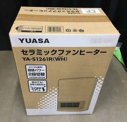 ユアサ　YA-S1261R（WH）　セラミックファンヒーター　未使用品