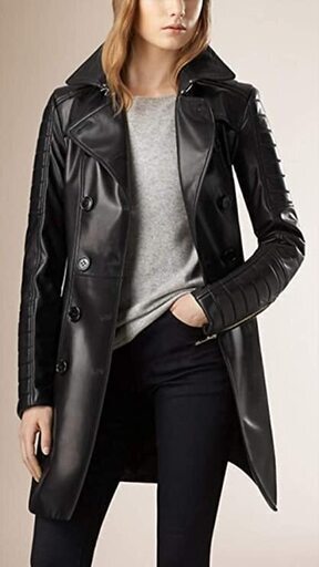 羊革本革とウール女性 レザージャケット レディース Real Leather and Wool Jacket Women66