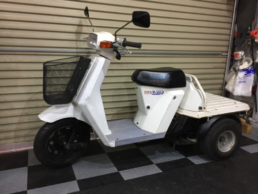埼玉県深谷市 ホンダ ジャイロアップ TA01 ミニカー登録 バイク白ジャイロUP 社外マフラー 　荷物運搬　②　[キャノピーやエックスをお探しの方などにも如何でしょう^^
